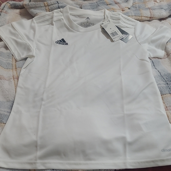 Adidas Small White Jersey Crisp Clean Design NWT - Picture 2 of 4